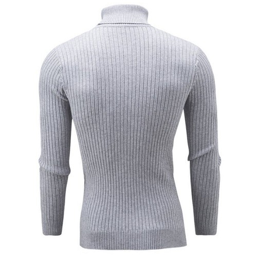 Mens Knitted Sweater Winter Warm Turtle Neck Jumper Pullover Casual Knitwear Top - Picture 6 of 30