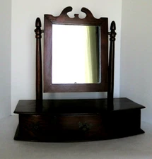 Antique Shaving Dresser 3 Drawer Mirror