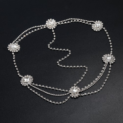 Women Fashion Metal Rhinestone Head Chain Jewelry Headband Head Piece Hair band - Picture 12 of 64