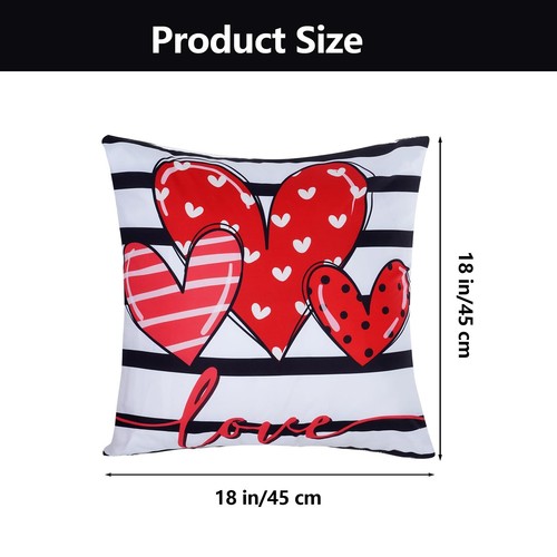 4 Love Heart Pillow Covers 18x18 Valentines Day Decorations For Home Clearance - Picture 7 of 8