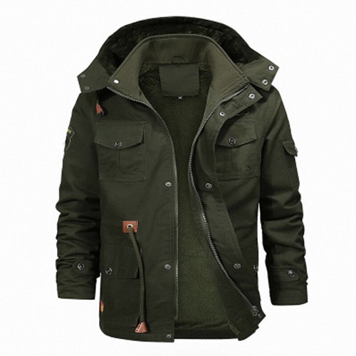 US Men's Jacket Fleece Lined Tactical Hoodie Military Coats Hiking Winter Warmer - Bild 5 von 6