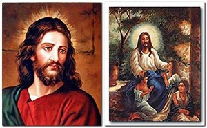 Face Of Jesus Christ Catholic Bible Religious Two Set 8x10 Picture