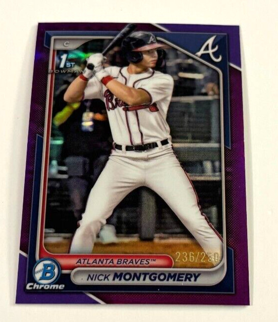 Nick Montgomery 2024 Bowman Chrome True Purple Refractor 1st RC Card /250