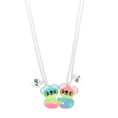 Best Friends Necklace 2Pc Set Broken Heart Friendship BFF Gift Panda Koala UK - Picture 2 of 8