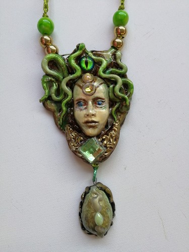 Luxury Necklace Magic Pendant Jewellery Medusa Snake Art Deco Swan Belle Epoque - Picture 13 of 24