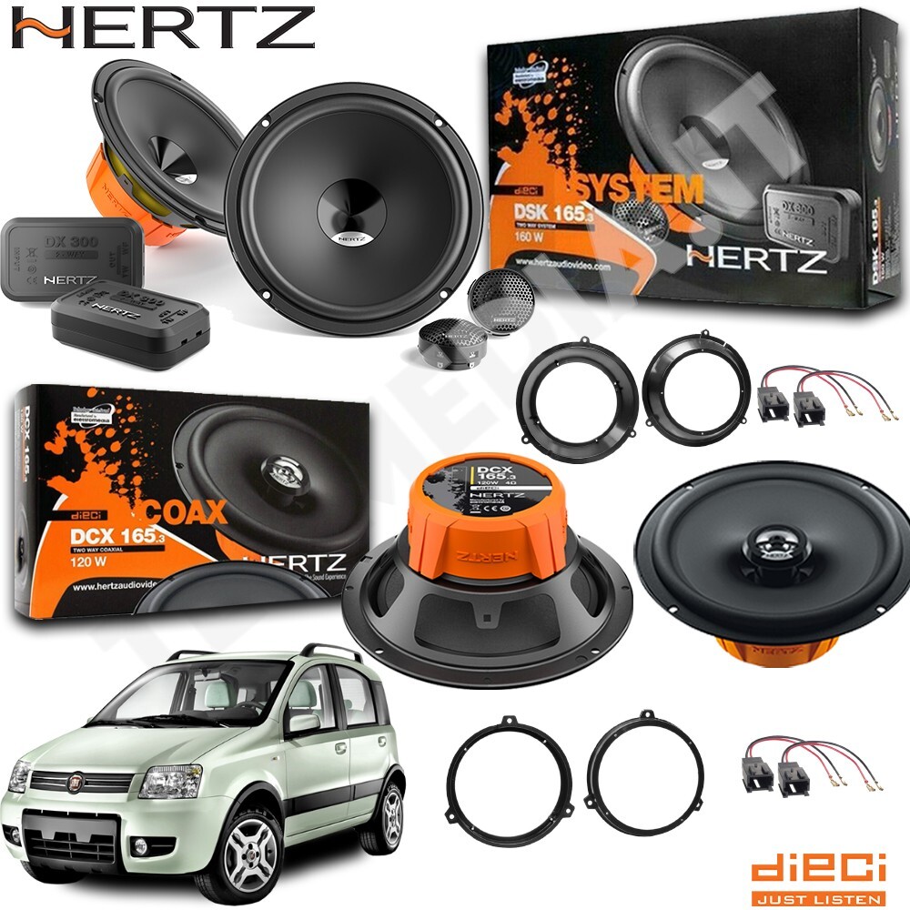 Kit 6 Casse Altoparlanti Hertz DSK-DCX 165.3 Ant+Post Fiat Panda
