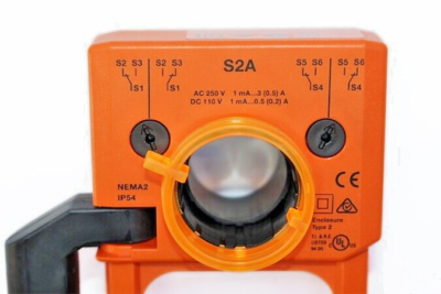 Interruttore Ausiliario Originale Belimo S2A IP54 2x SPDT in Materiale PVC per Serrande e Attuatori Rotanti Disponibile