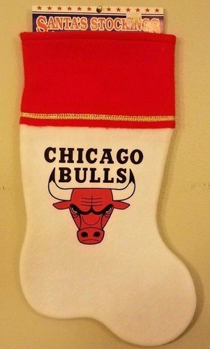 New Vintage 1997 Chicago Bulls Christmas Stocking Team Logo NBA Champions Rare