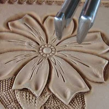 2-Piece Large Smooth Thumb Print Leather Stamp Set,  Stainless Steel Tools