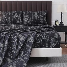 Queen Size Floral Bed Sheets 18 Inch Deep Pocket 1800 Thread Count Soft