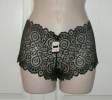 Women's Size Medium Panties Boyshorts Black Lace NWT