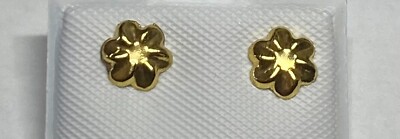 14 Karat Yellow Gold Daisy Stud Post Earrings | eBay