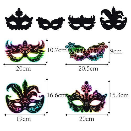 Half Face Masquerade Mask DIY Cosplay Mask Party Favors Eye Mask Kids Gifts - Picture 2 of 7