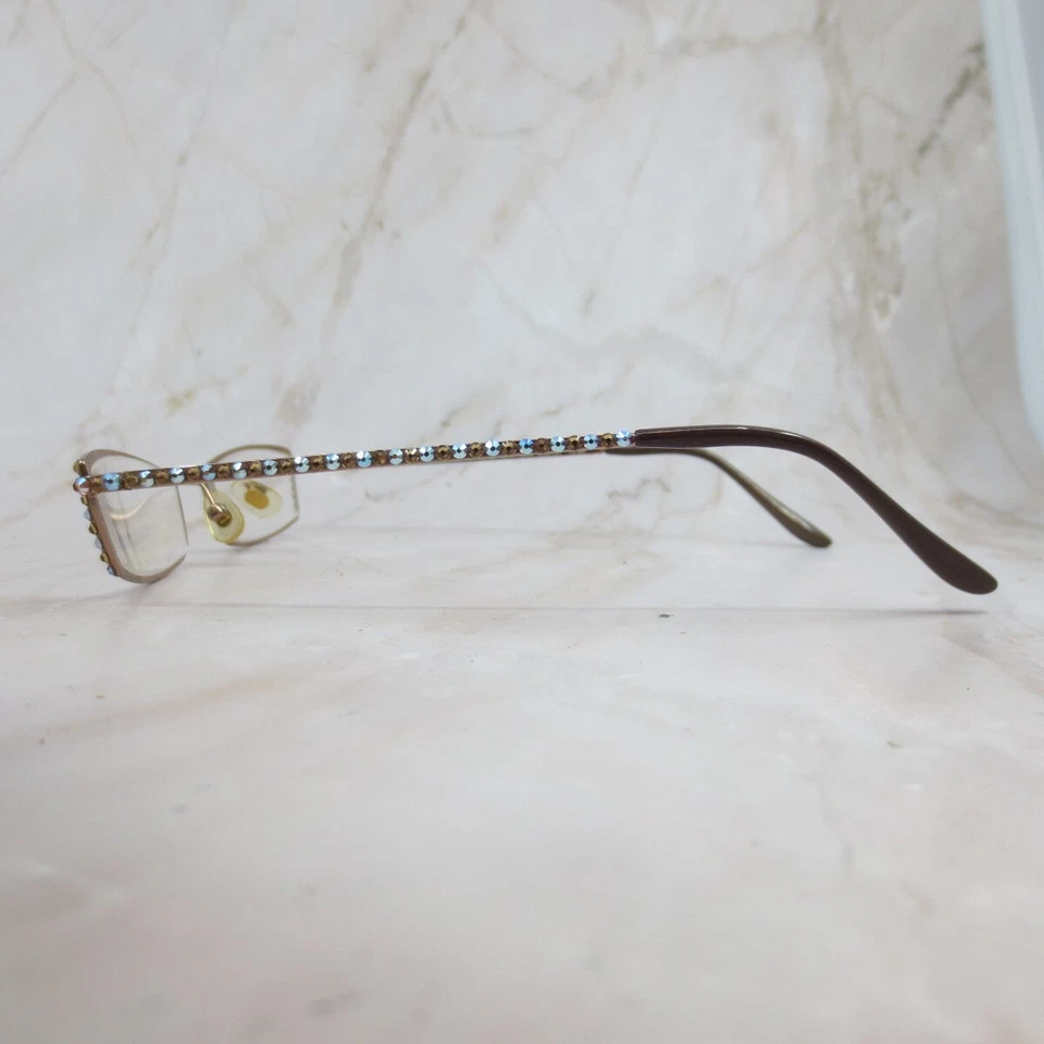 Marco de gafas Jimmy Crystal New York JCR131 para mujer de metal dorado rosa borde completo Foto 3 de 4