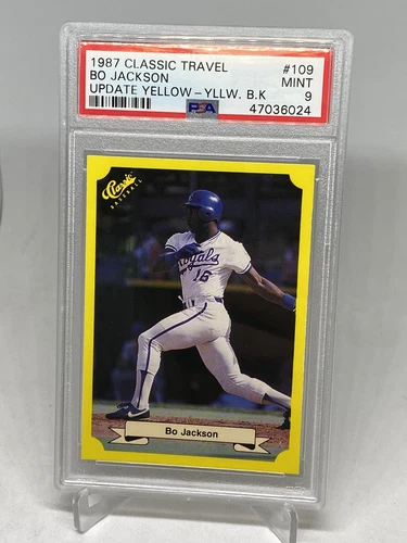 BO JACKSON ROOKIE RC 1987 CLASSIC TRAVEL #109 UPDATE YELLOW BACK PSA 9
