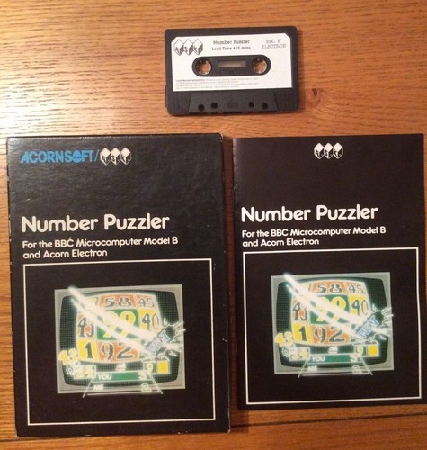 BBC Model B - Number Puzzler by Acornsoft (Tape) - vintage BBC software