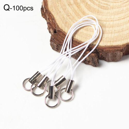 100 pièces lanière de poignet à main sangle string porte-clés ID nom étiquette badge porte-clés - Photo 26 sur 30