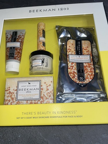Beekman 1802 5 Piece Goat Milk Skincare Essentials - Honey & Orange Blossom Set - Picture 2 of 4
