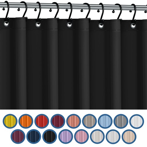 ELAINE KAREN HEAVY DUTY VINYL WATERPROOF SHOWER CURTAIN LINER WITH MAGNETS NEW - Picture 15 of 150