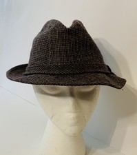 Vintage Kangol Mens Vagabond Wool Tweed Fedora Hat USA Sz Large