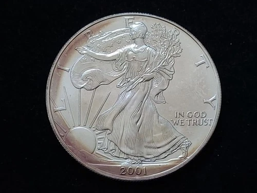 2001 $1 American Silver Eagle 1oz Fine Silver Coin NICE!