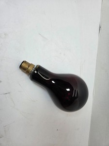 Rare antique ruby red large 150w light bulb with unusual old base 7"
