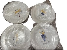 Pottery Barn Reindeer Porcelain Christmas Dinner Plates Set of 4
