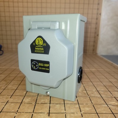50A Inlet box SS2-50P for 3 Prong Generator Cord, 125/250 Volt, 12500 W