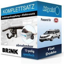 Für Fiat Doblo 11.09-12.23 BRINK Anhängerkupplung abnehmbar + 13polig E-Satz neu