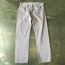 Vintage Gray Levi 501 Distressed Button Fly Made In USA Mens 36x30