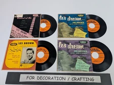 Lot Of 4 Vintage Les Brown 1950s Jazz 7" 45 RPM Records w/Picture Sleeves Coral