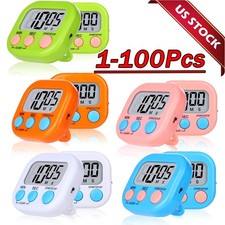 Large LCD Digital Kitchen Cooking Timer Count Down Up Clock Loud Alarm Magnetic