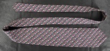 Ferrell Reed hand made in USA 100 English silk tie red green gold blue white