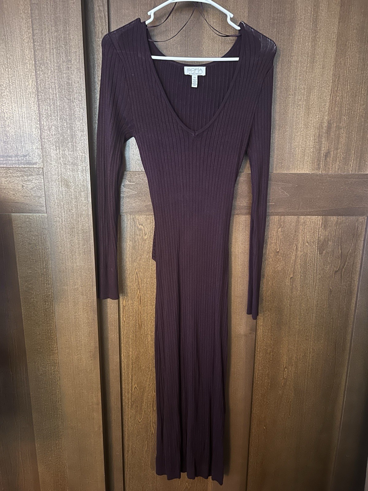 Sofia By Sofia Vergara Deep Purple Long Sleeve Dr… - image 1