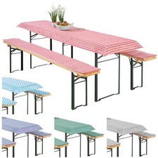 Set 3-teilig Bierzeltgarnitur Bierbankpolster Tischdecke Auflage Kissen Typ331