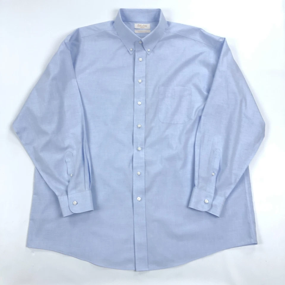 Camisa Gold Label Roundtree & Yorke 18/35 Azul Sin Planchar Vestido Calce Completo Foto 2 de 4