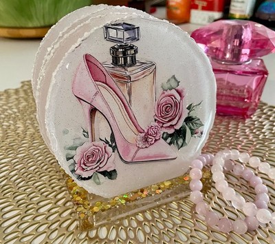 Drink coaster set of 4, Classic, beautiful, high heels, perfume, purses, gifts, 