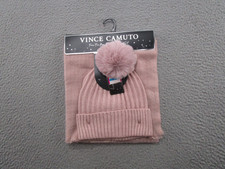 NEW Women  s Vince Camuto Beanie and Scarf Set HatBlush Pink Color-One Size