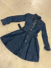 Polo Ralph Lauren Girls Dress Size 8 Blue Denim With Belt