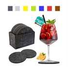 Filzuntersetzer rund Gläser 10er Set Aufbewahrungsbox Glasuntersetzer Getränke