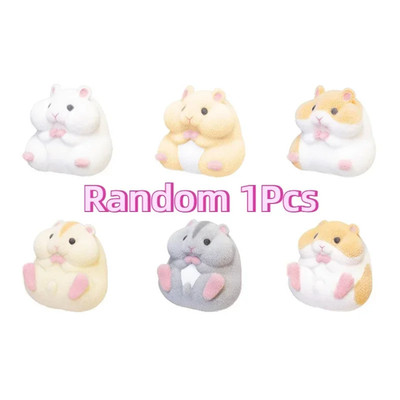 Japan YELL Gashapon Toys Cute Fatty Milky Soft Hamster Beflockung Plüsch Puppen Quietsch