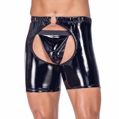 Lack-Chaps mit String Herren Glanz Dessous Shorts Unterhose Vinyl M-2XL ''Yasin
