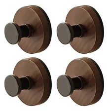 Walnut Color 4pcs PP Suction Cup Hooks for Bathroom and Home Storage Solutions