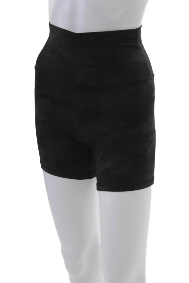 Pantalones Cortos de Motociclista Lululemon Unisex Negros Camuflados Nylon Talla 6 Foto 2 de 4