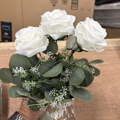 White Roses Floral Arrangement Set Of Two