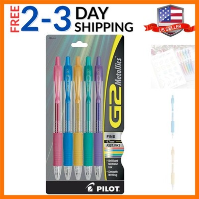 G2 Metallics Refillable and Retractable Rolling Ball Colored Gel Pens, Fine P...