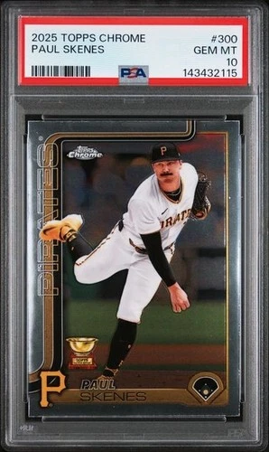 2025 Topps Chrome PAUL SKENES #300 Rookie Cup PSA 10 GEM MINT Pittsburgh Pirates