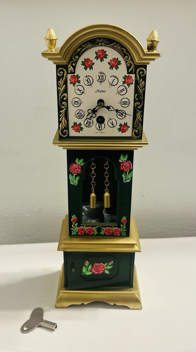 Vintage Keller Mini BABY Grandfather Dollhouse Clock German 10 1/2