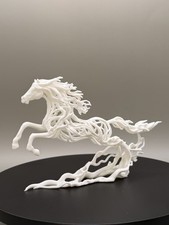 Abstract Running Horse Sculpture, Flowing Energy Horse Art, Modern Minimalist