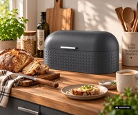 Michelino Brotkasten Box Brotbox Grau Matt Brot BröTchen Brotaufbewahrung Kasten